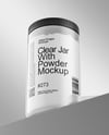 Clear Jar With Powder Mockup