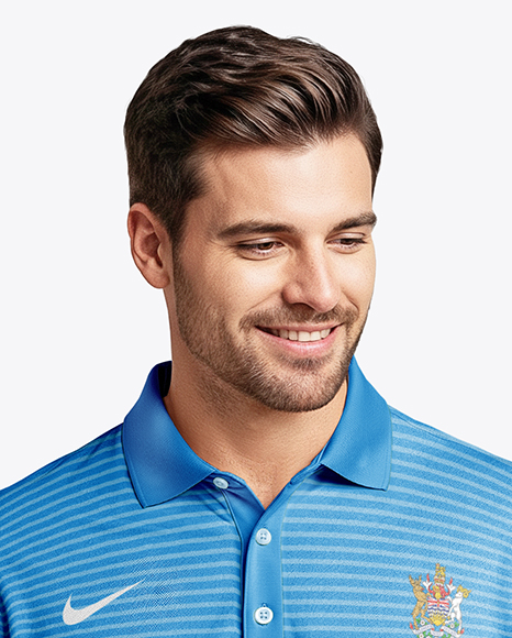 Man Wearing Golf Shirt and Chinos Mockup