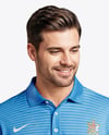 Man Wearing Golf Shirt and Chinos Mockup