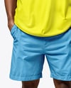 Black Man Wearing T-shirt and Shorts Mockup