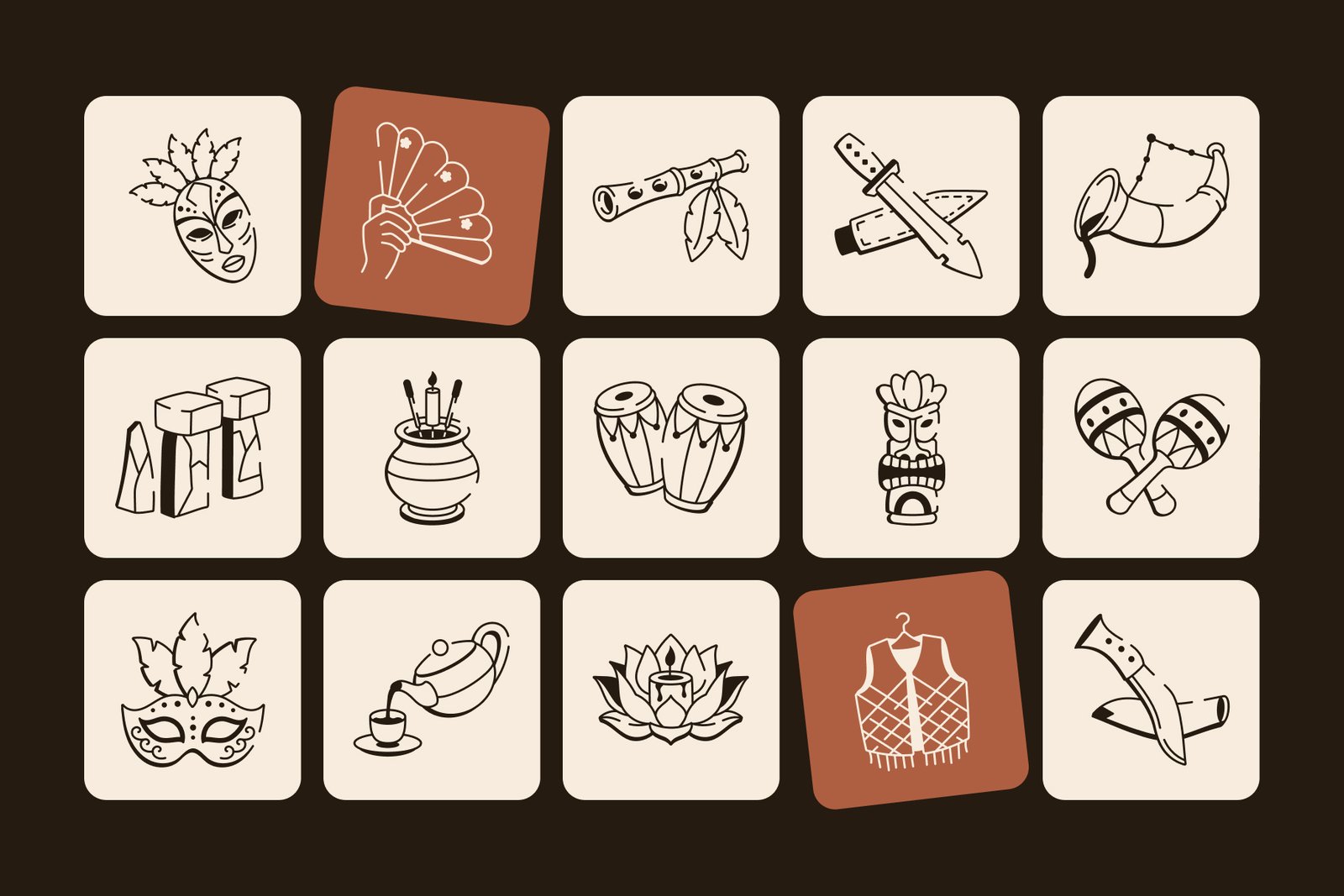 Culture Doodle Icon Set