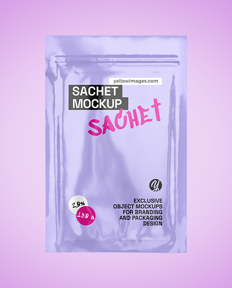 Glossy Sachet Mockup