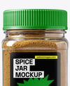 Plastic Square Jar with Ground Cumin Mockup