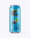 500ml Aluminium Can with Drops Mockup