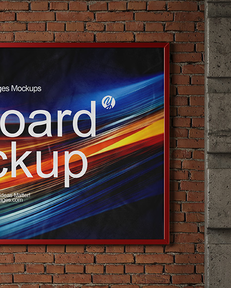 Billboard on a Brick Wall Mockup