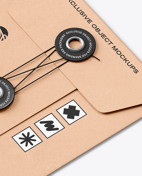 Kraft Paper Envelope with String Mockup