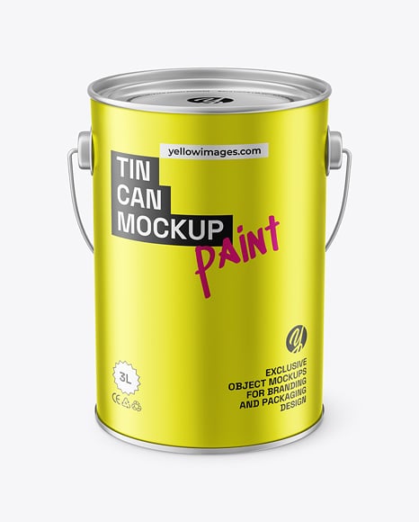 Matte Tin Can w/ Handle Mockup