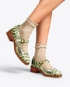Mary Janes with Socks on Woman's Legs Mockup