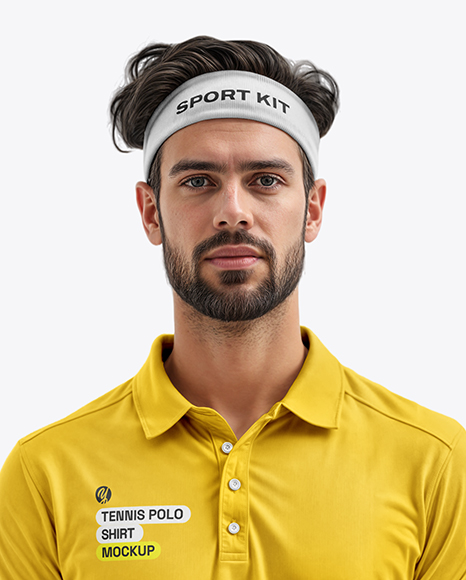 Bearded Man Wearing a Tennis Kit Mockup