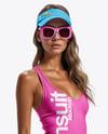 Woman Wearing One Piece Swimsuit Mockup