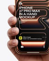 iPhone 17 Pro Max Cosmic Orange in a Hand Mockup