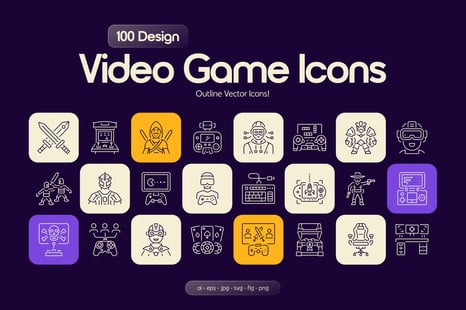 Video Game Icons Set