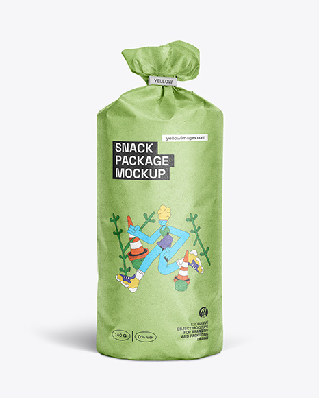 Kraft Round Snack Package Mockup
