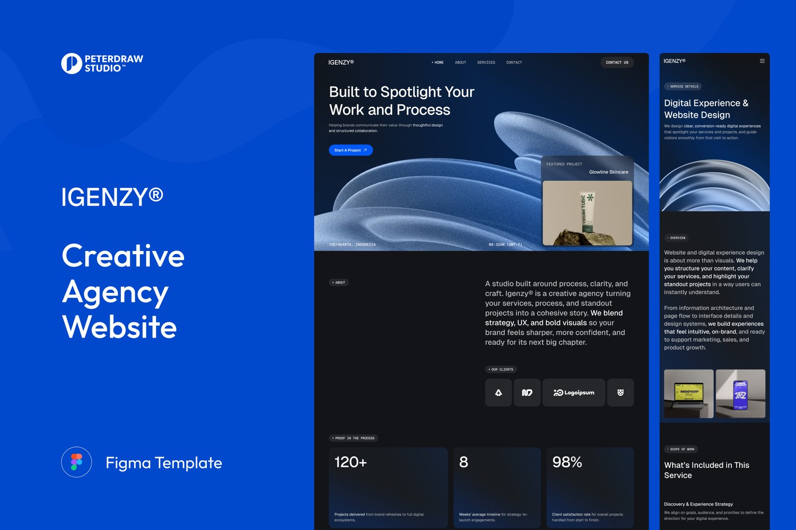 Igenzy – Creative Agency Website UI Figma Template