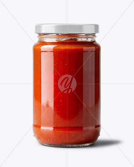 Glass Jar with Tomato Paste Mockup