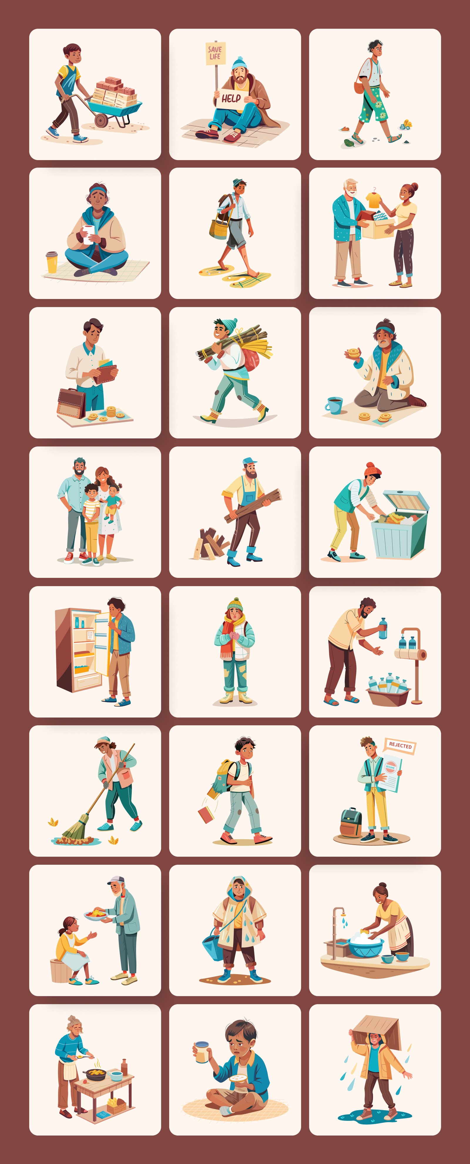 Illustration Poor People
