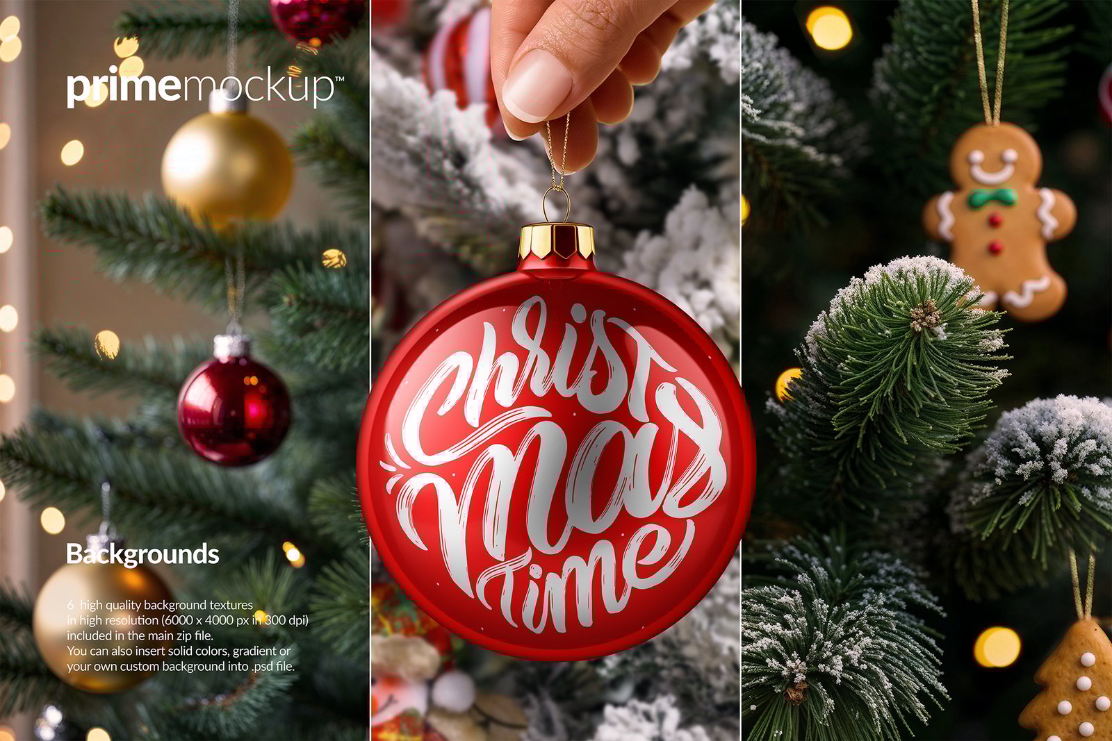 Hand Holding Christmas Ball Ornament Mockup Scene