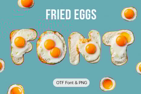 Fried Eggs Font - Food font