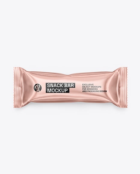 Glossy Metallic Snack Package Mockup - Cookie packaging mockup