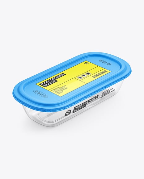 Clear Plastic Container with Matte Plastic Lid Mockup