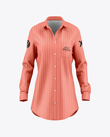 Women's Long Sleeve Shirt Mockup - Front View