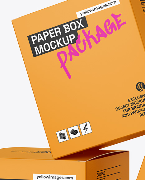 Three Paper Boxes Mockup