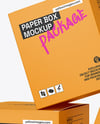 Three Paper Boxes Mockup