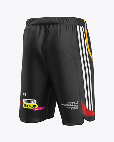 Shorts Mockup – Back Half Side View