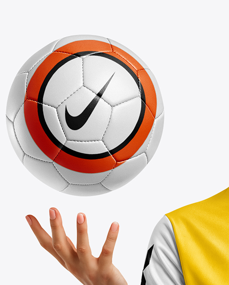 Woman Wearing Soccer Jersey and Shorts Mockup