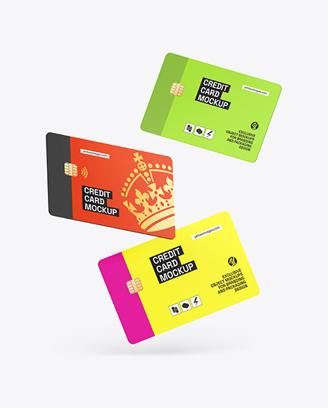 Three Credit Cards Mockup