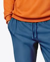 Man Wearing a Sweatshirt and Pants Mockup