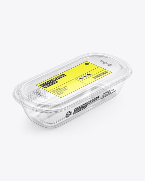 Clear Plastic Food Container Mockup - Box rectangle mockup