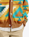 Afro-American Boy Wearing Cardigan and Shirt Mockup