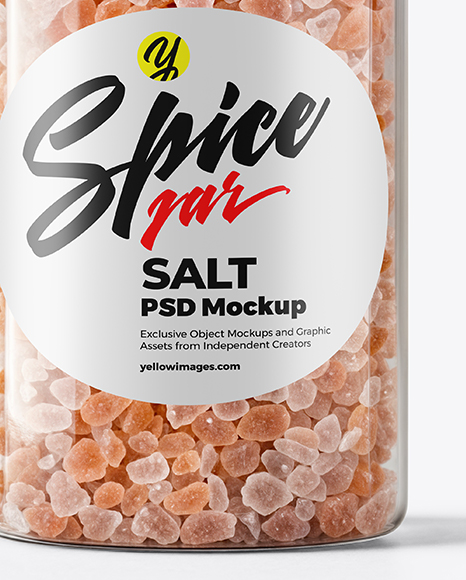 Plastic Jar with Pink Salt Mockup