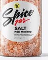 Plastic Jar with Pink Salt Mockup