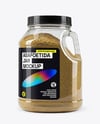 Clear Plastic Jar with Asafoetida Spice Mockup
