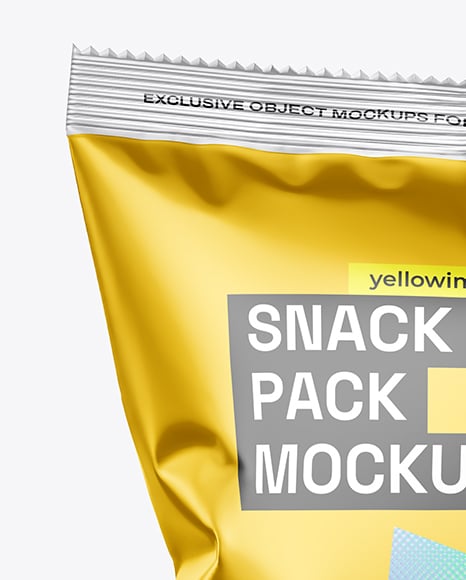 Matte Metallic Snack Bag Mockup