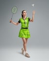 Woman Wearing Badminton Uniform Mockup