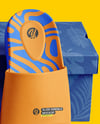 Slide Sandals with Box Mockup