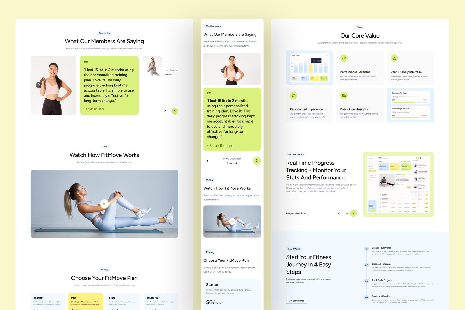 FitMove - Fitness SaaS Website UI Figma Template