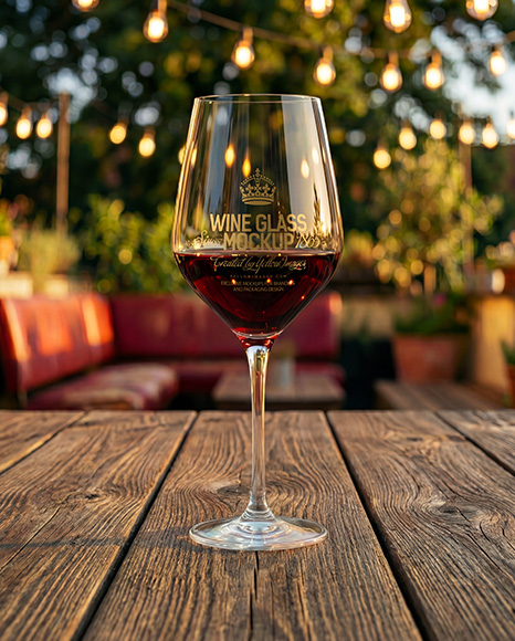 Red Wine Glass Mockup