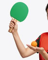 Woman Wearing Table Tennis Uniform Mockup