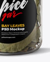 Plastic Jar with Bay Leaves Mockup