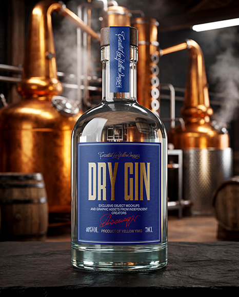 Dry Gin Bottle Mockup