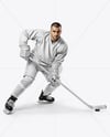 Man Wearing Full Ice Hockey Kit Mockup