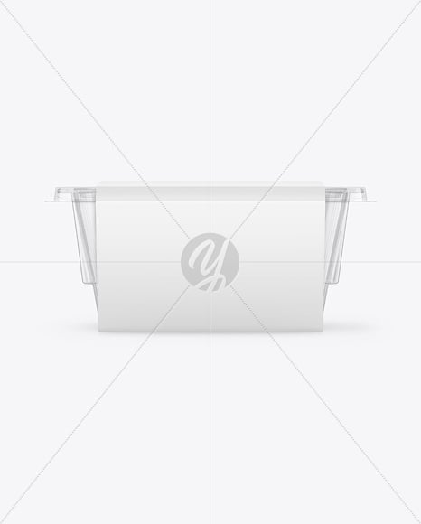 Clear Plastic Food Container in Paper Sleeve Mockup