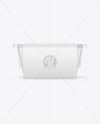 Clear Plastic Food Container in Paper Sleeve Mockup