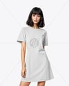 Young Woman Wearing Short Sleeve Dress Mockup
