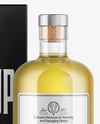 Golden Tequila Bottle with Box Mockup