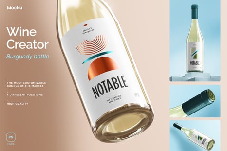 The wine creator - burgundy - Wine label template